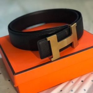 Black Hermes belt with H logo kit
